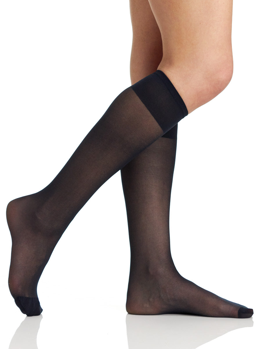 All Day Sheer Knee High with Reinforced Toe - 6355