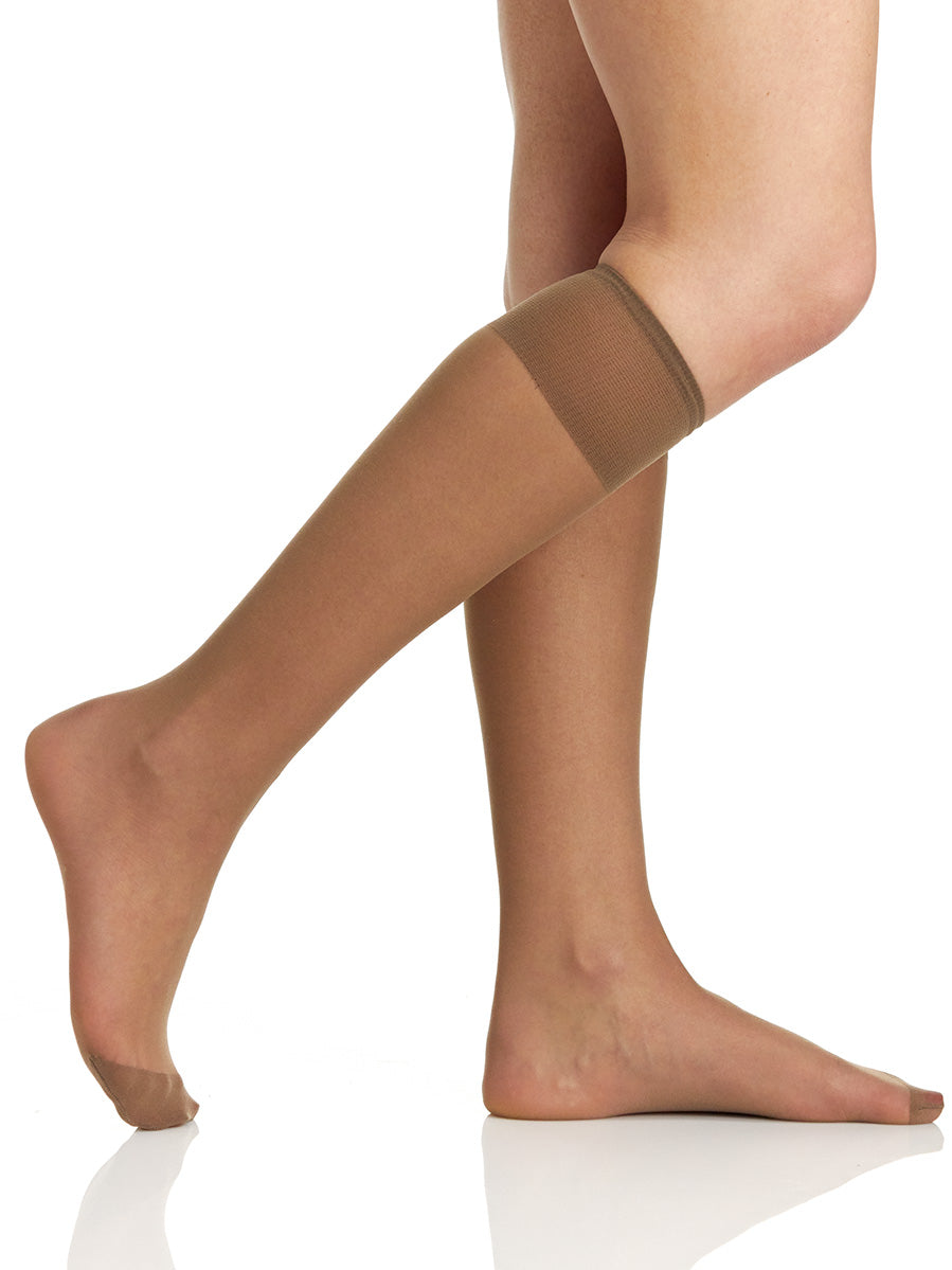 All Day Sheer Knee High with Reinforced Toe - 6355