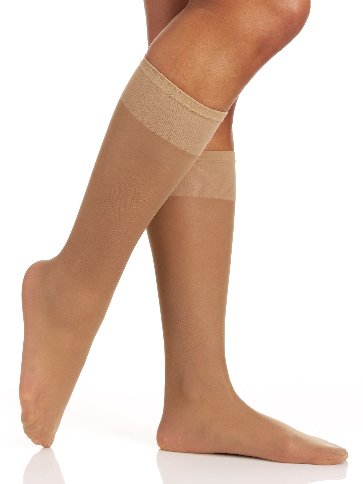 All Day Sheer Knee High with Reinforced Toe - 6355