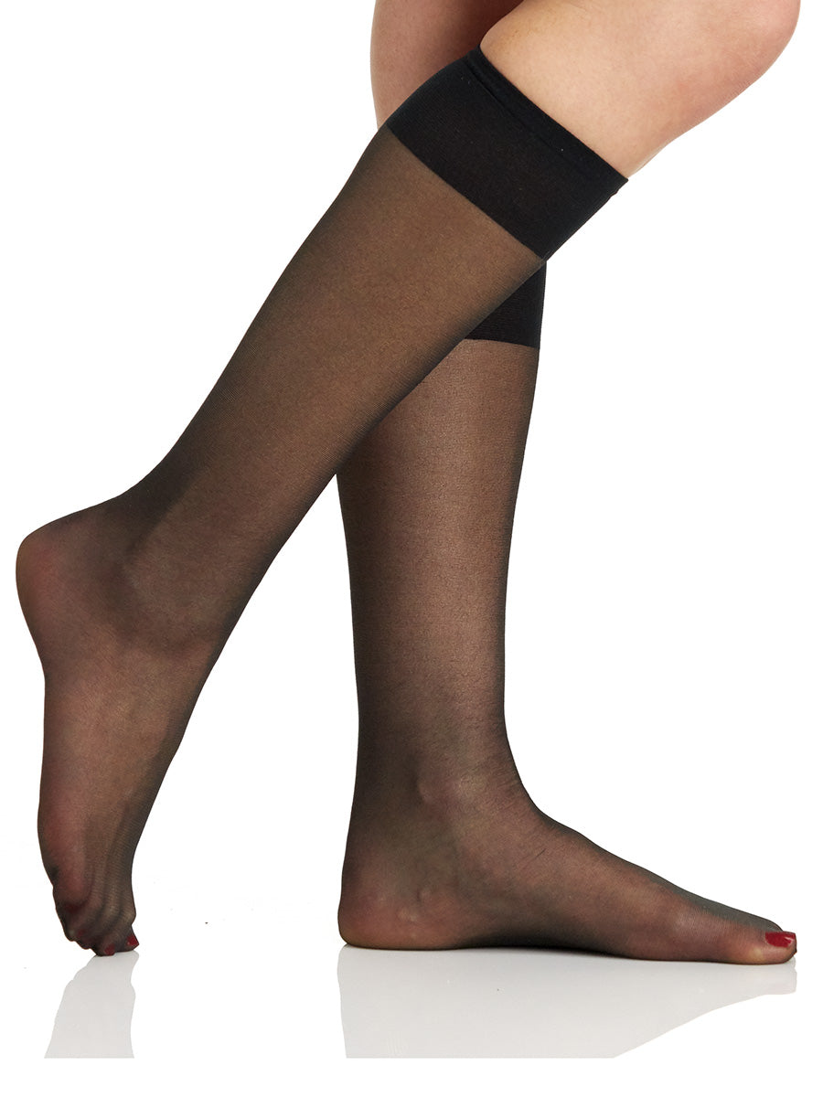 Silky Sheer Knee High with Sandalfoot Toe - 6380