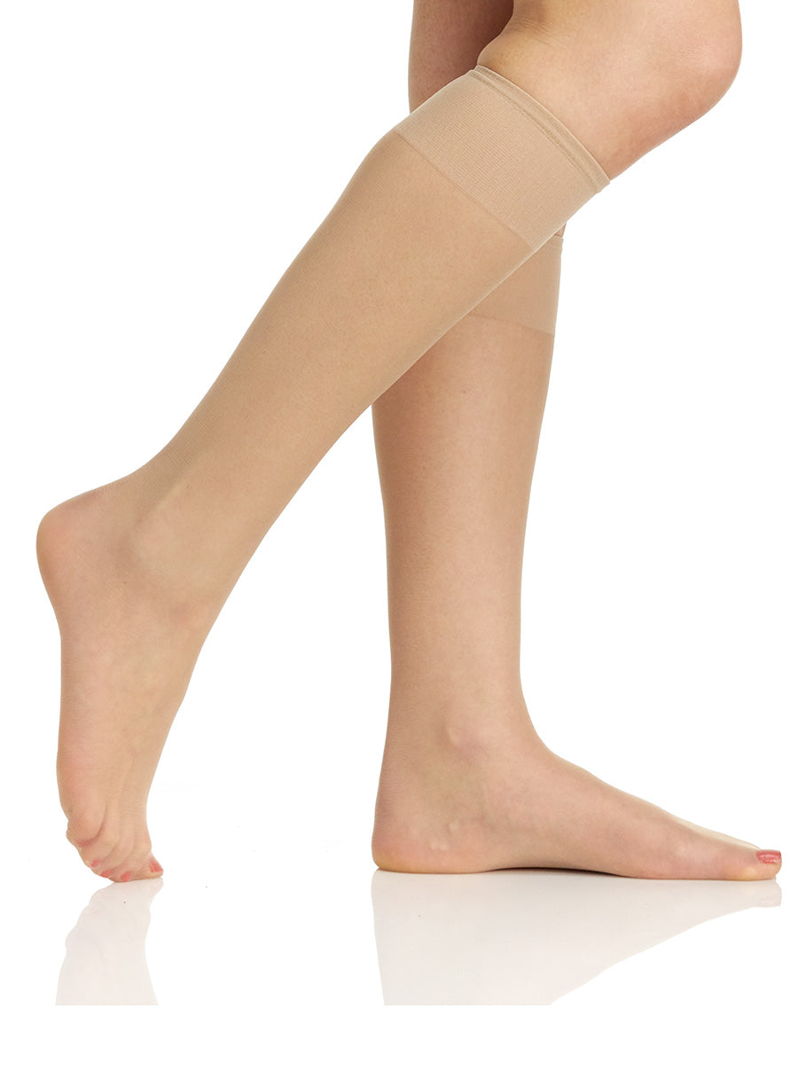 Silky Sheer Knee High with Sandalfoot Toe - 6380
