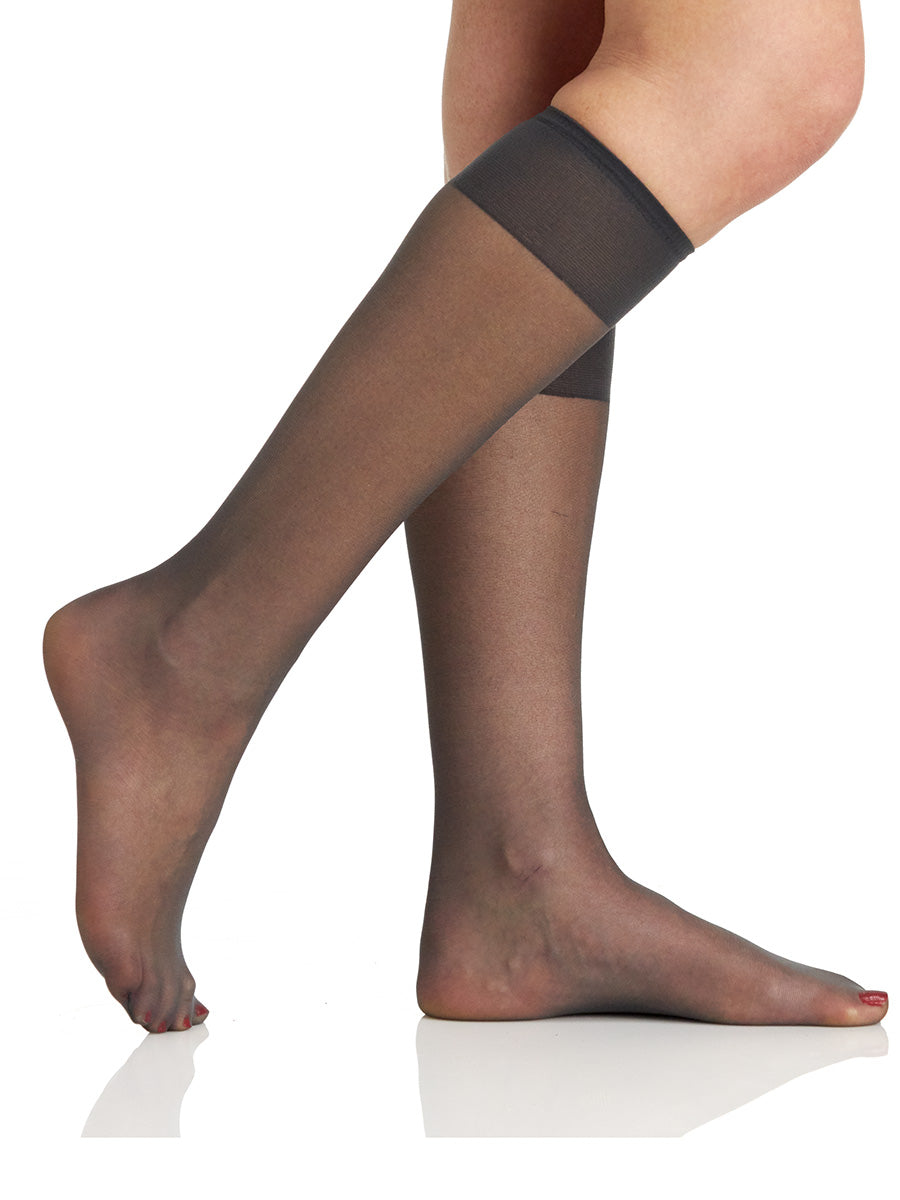 Silky Sheer Knee High with Sandalfoot Toe - 6380