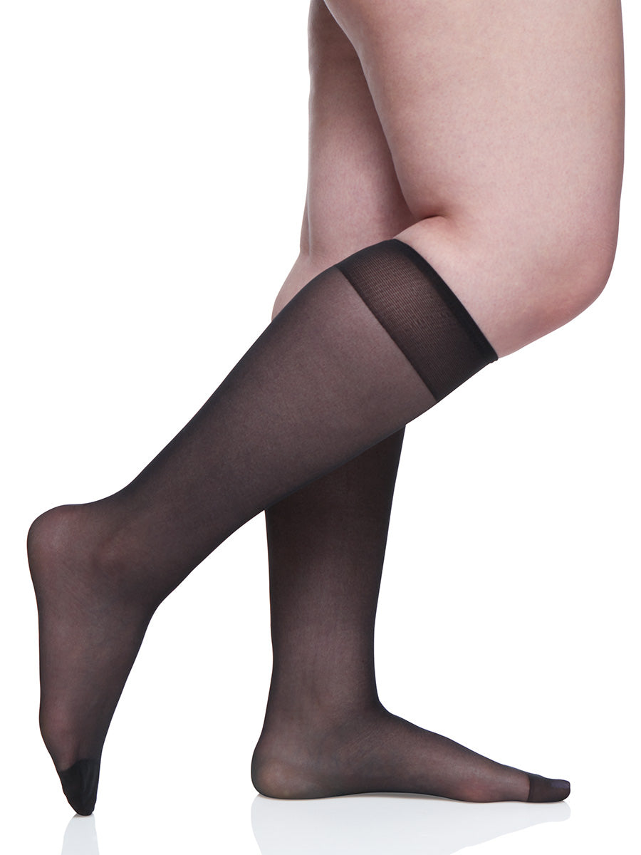 Queen All Day Sheer Knee High with Reinforced Toe - 6451