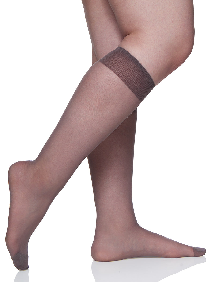 Queen All Day Sheer Knee High with Reinforced Toe - 6451