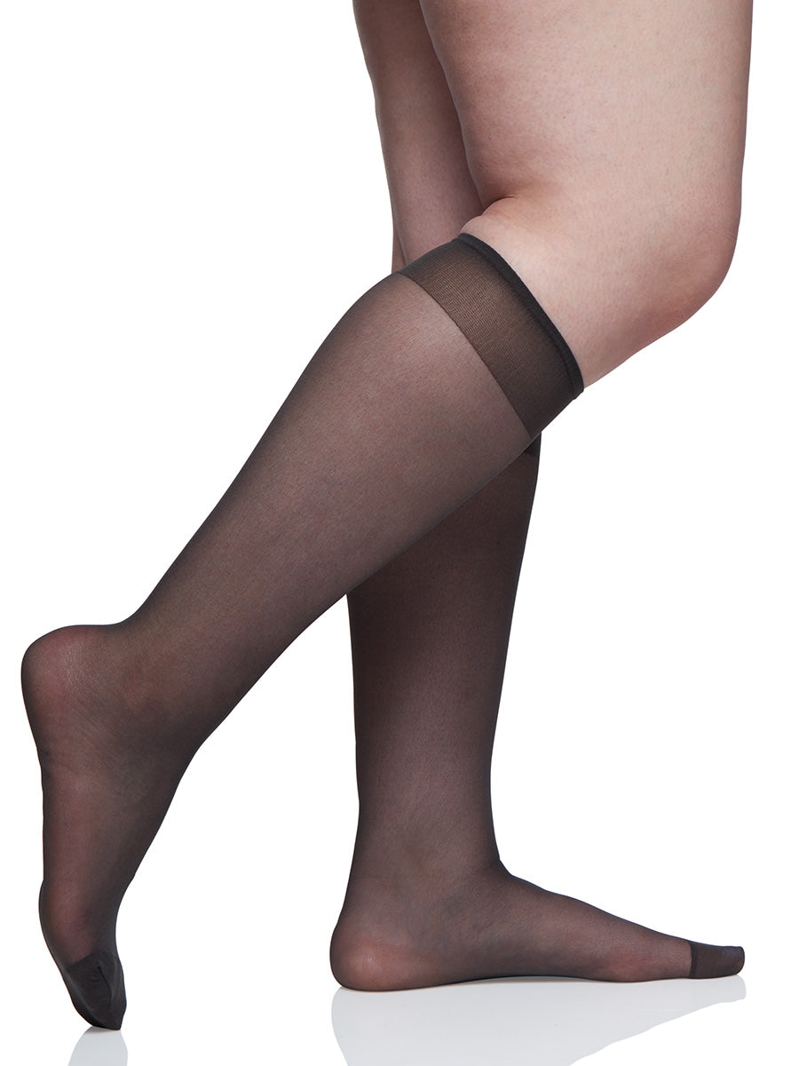 Queen All Day Sheer Knee High with Reinforced Toe - 6451