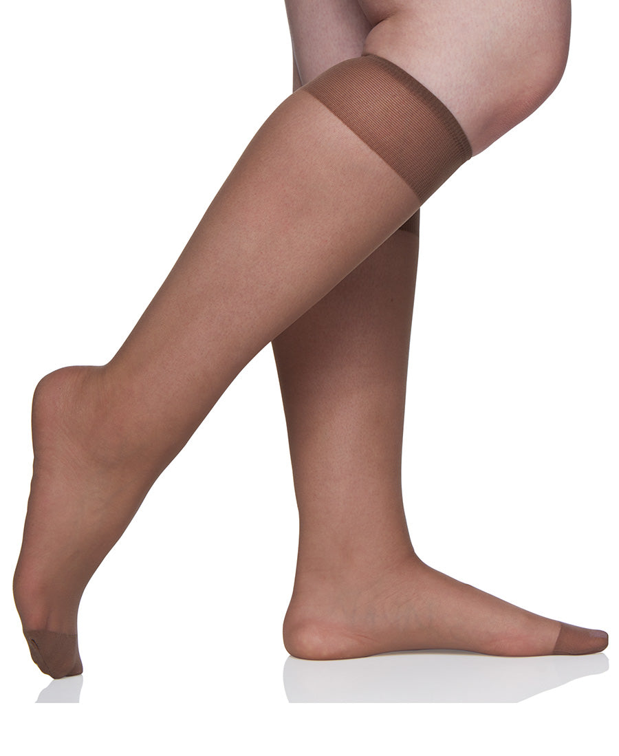 Queen All Day Sheer Knee High with Reinforced Toe - 6451