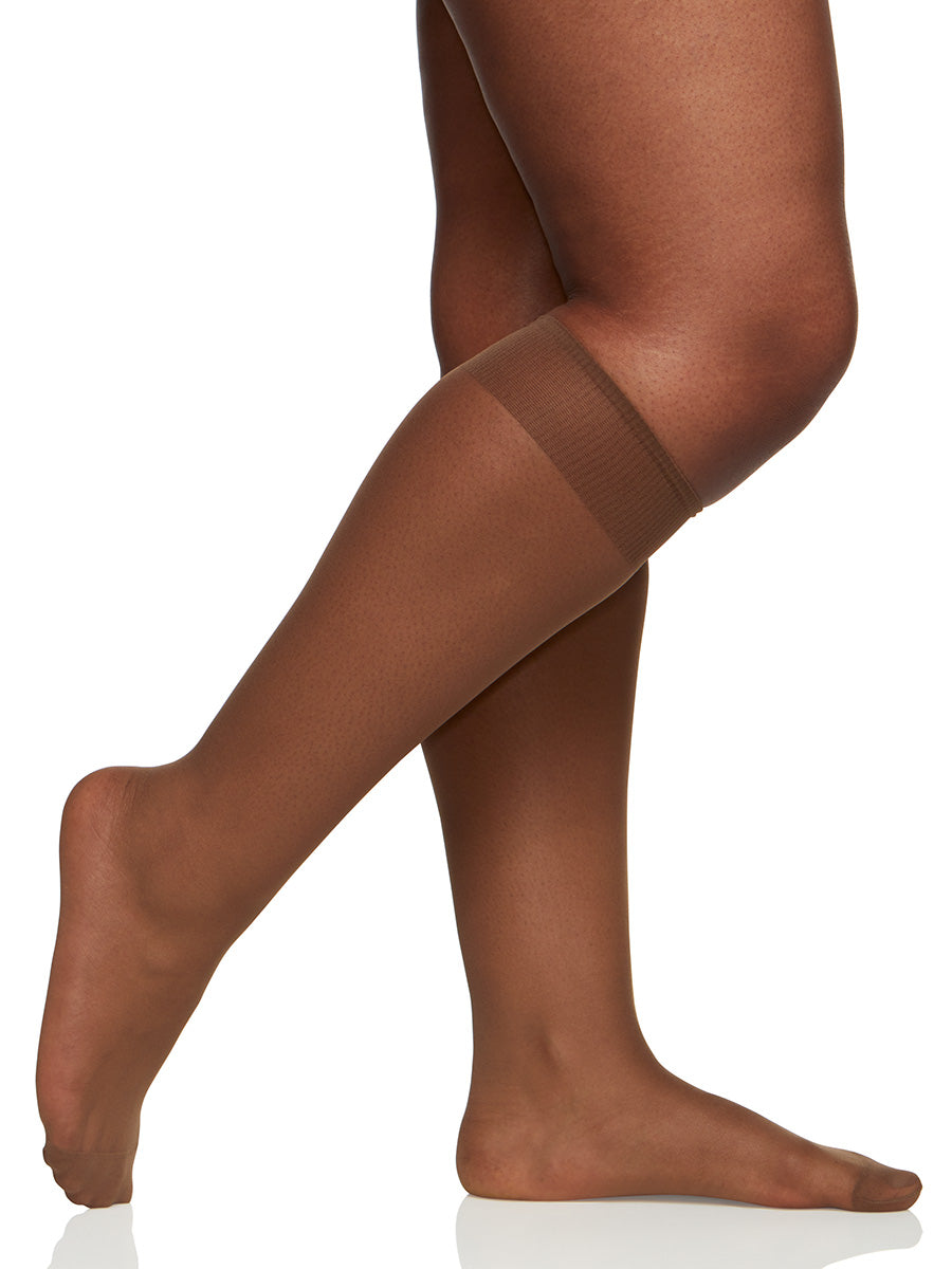 Queen All Day Sheer Knee High with Reinforced Toe - 6451