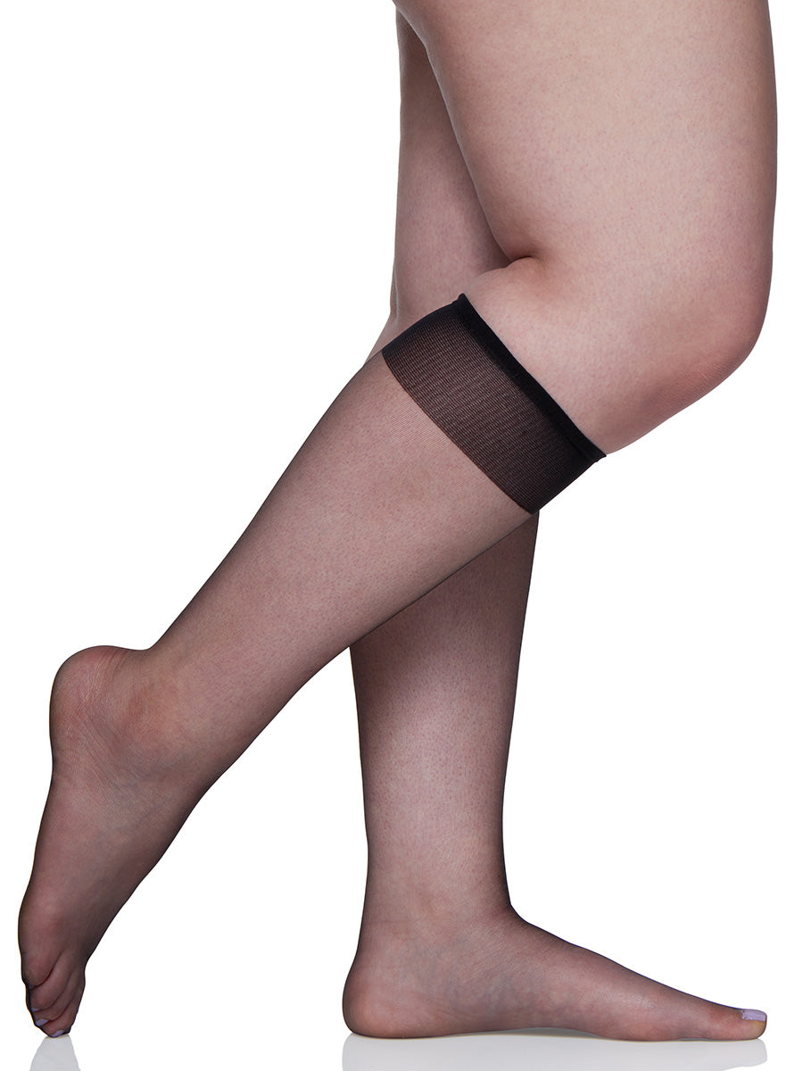 Queen Ultra Sheer Knee High with Sandalfoot Toe - 6460