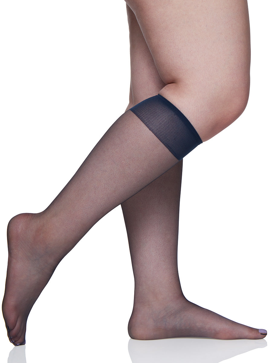 Queen Ultra Sheer Knee High with Sandalfoot Toe - 6460