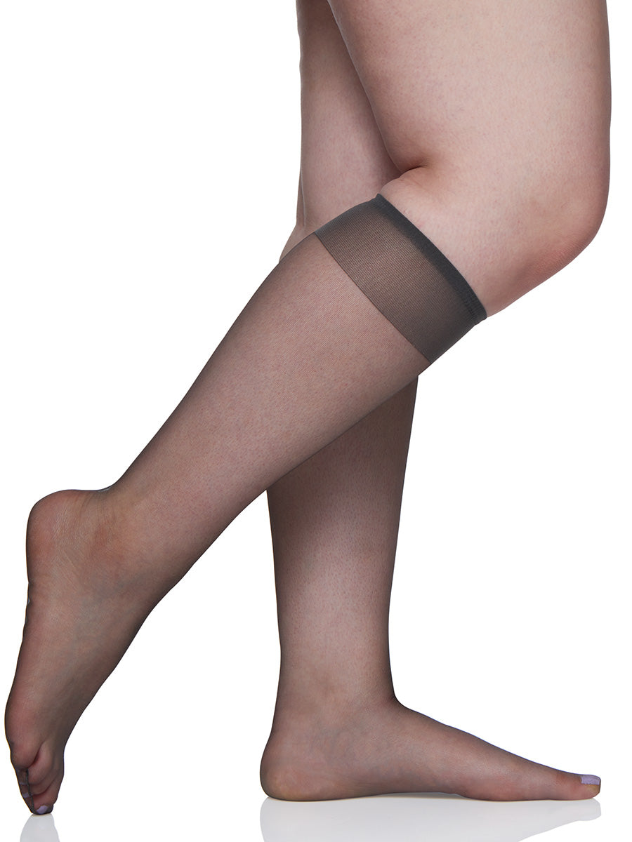 Queen Ultra Sheer Knee High with Sandalfoot Toe - 6460