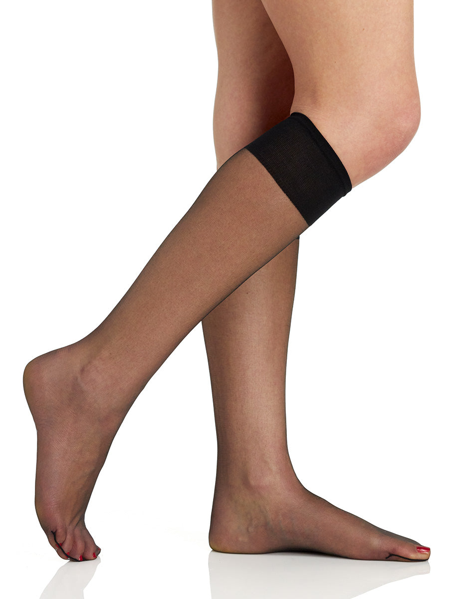 3 Pair Pack Ultra Sheer Knee High with Sandalfoot Toe - 6525