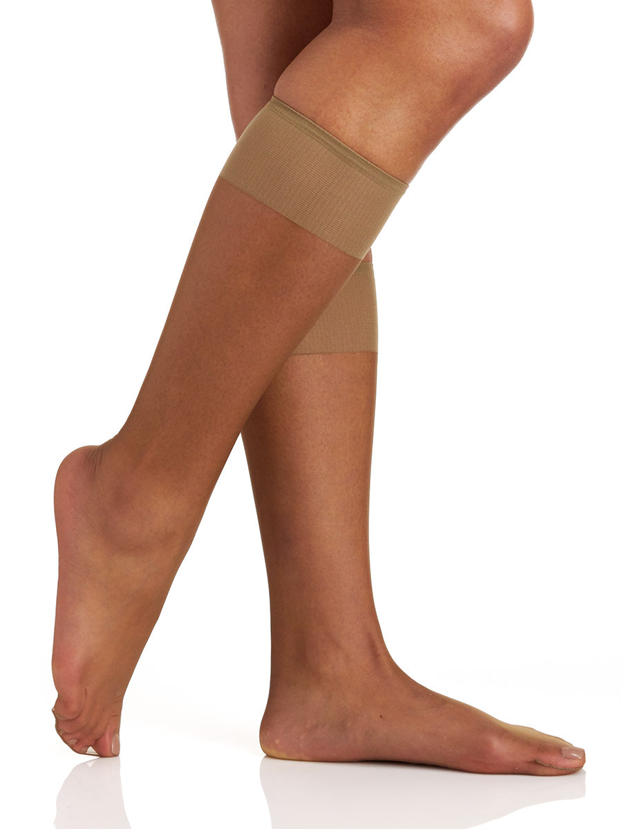 3 Pair Pack Ultra Sheer Knee High with Sandalfoot Toe - 6525