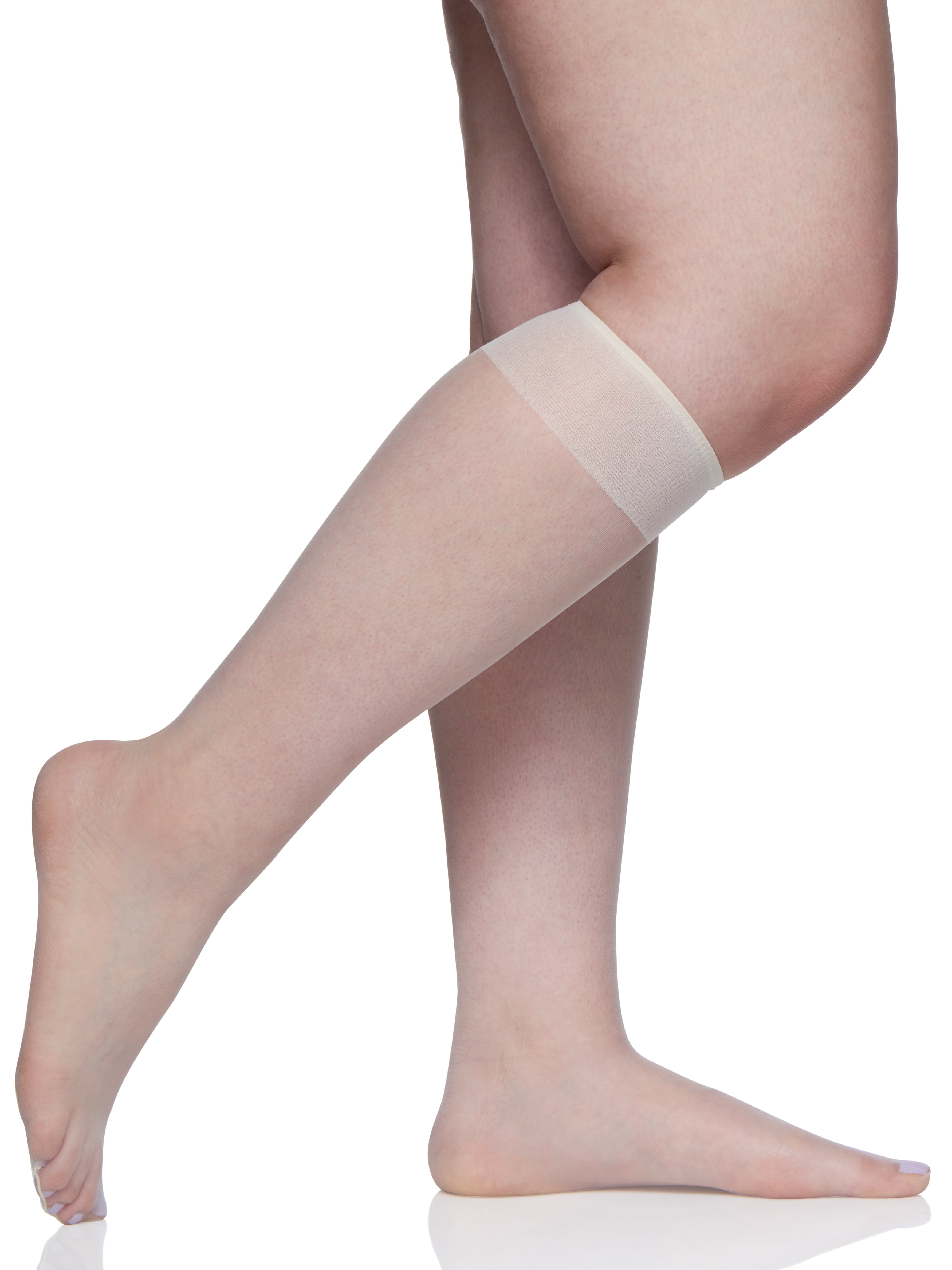 3 Pair Pack Queen Ultra Sheer Knee High with Sandalfoot Toe - 6725