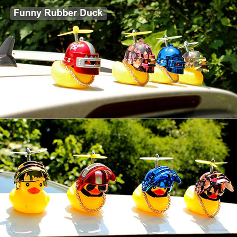 Wearing Helmet Small Yellow Duck For Car/Bicycle Decoration