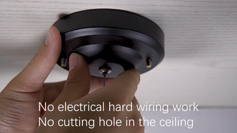 Battery operated pendant light no electrical hard wiring work No cutting hole in the ceiling