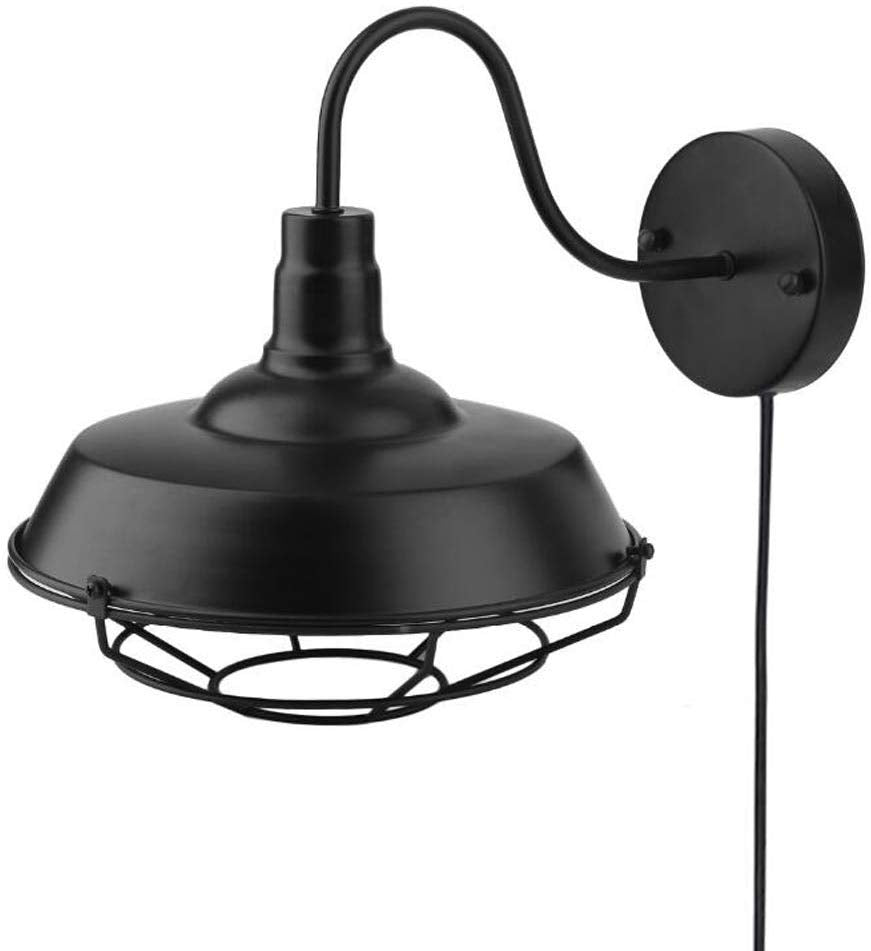 Vintage Wall lamp with Plug 1.8m Black Switch line