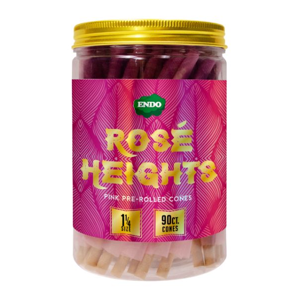 ENDO Rose Heights Premium Pink 1 1/4 Size Cones - (90 Count Jar)