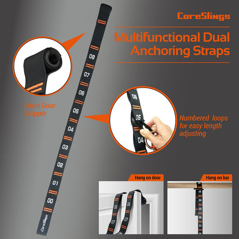 resistance bands set with handles suspension training suspension trainer bodyweight resistance exercise suspension straps workout bands bodyweight workout exercise bands home workout home gym equipment for men and women CoreSlings VULKEN SPORTS
