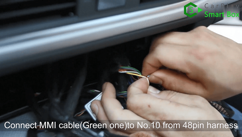 11.Collegare il cavo MMI (verde) al n. 10 del cablaggio a 48 pin.