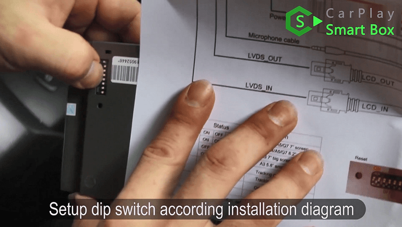 11.Impostare il dip switch secondo lo schema di installazione.