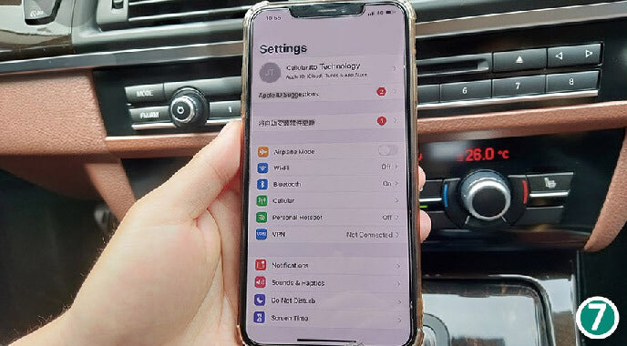 Εισαγάγετε τις ρυθμίσεις του iPhone. Πώς να συνδέσετε το ασύρματο CarPlay μετά την εγκατάσταση του CarPlay Smart Box;