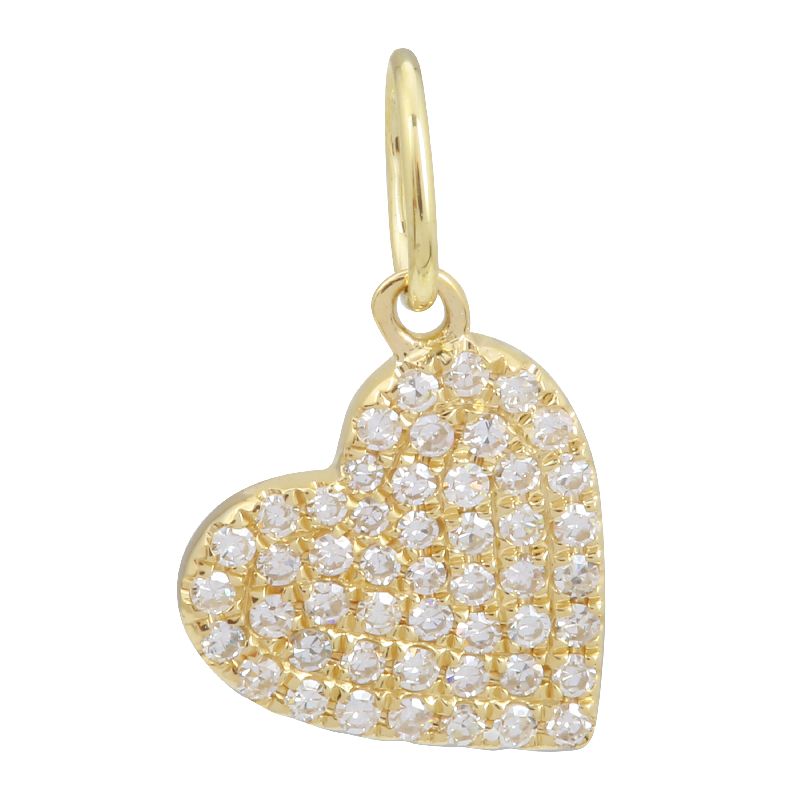 14k Yellow Gold Heart Diamond Necklace/Bracelet Charm