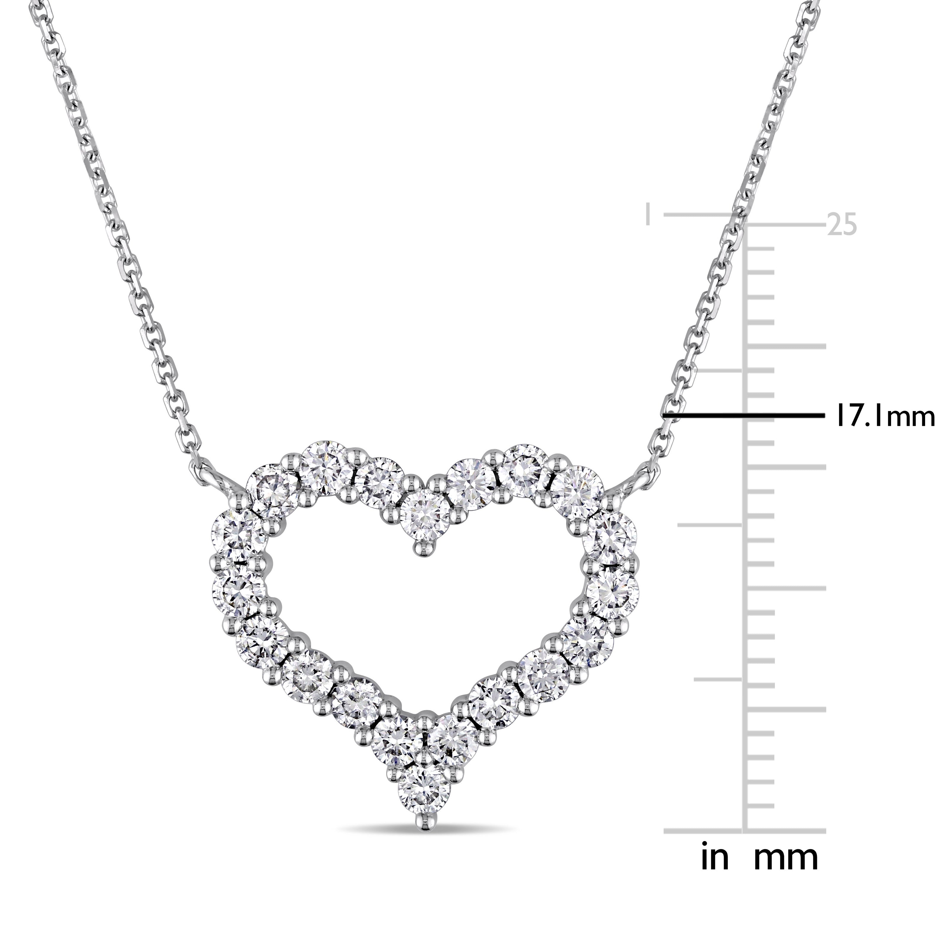 Diamond Studded Open Heart Necklace