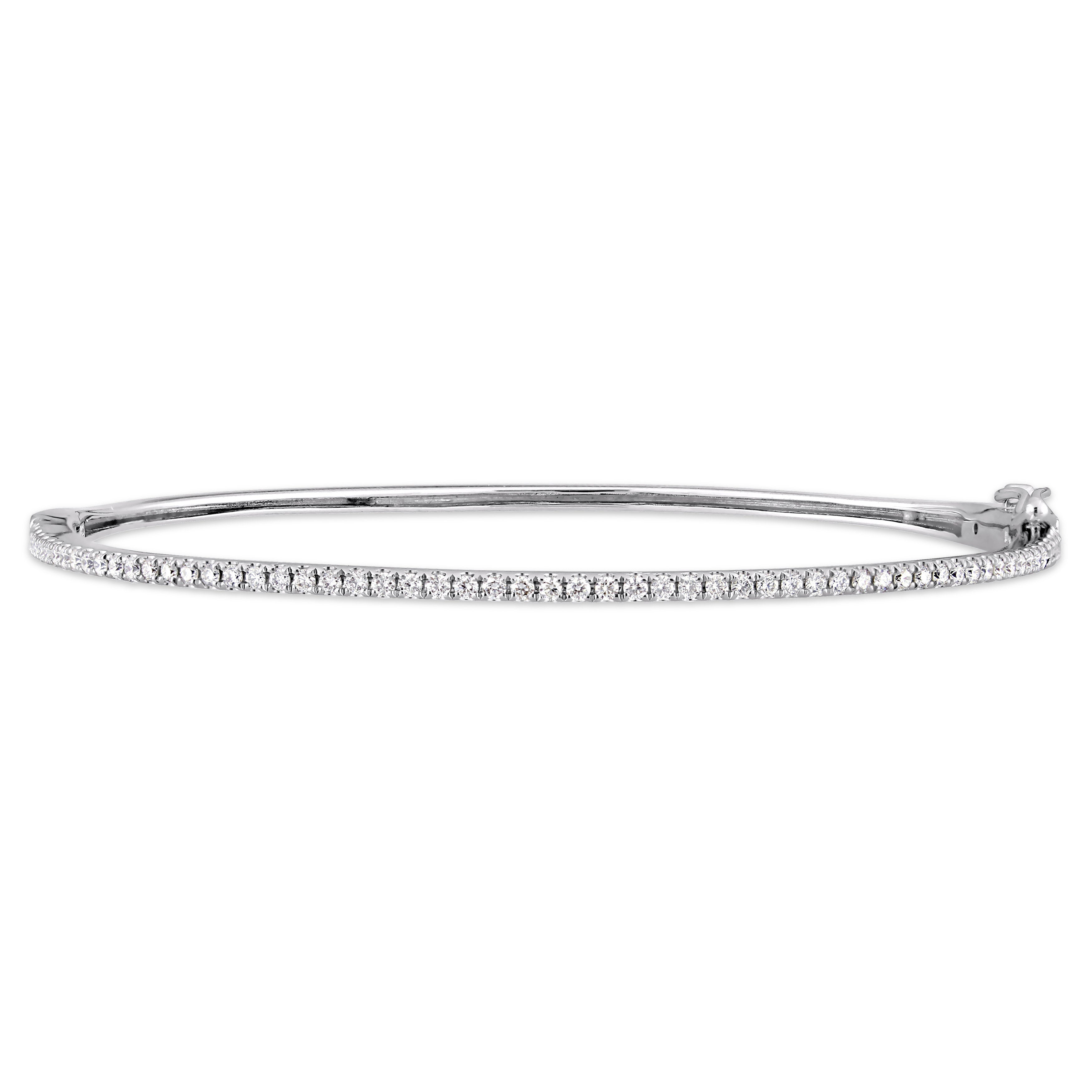 1/2 CT Diamond TW Bangle 14k Gold White GH SI