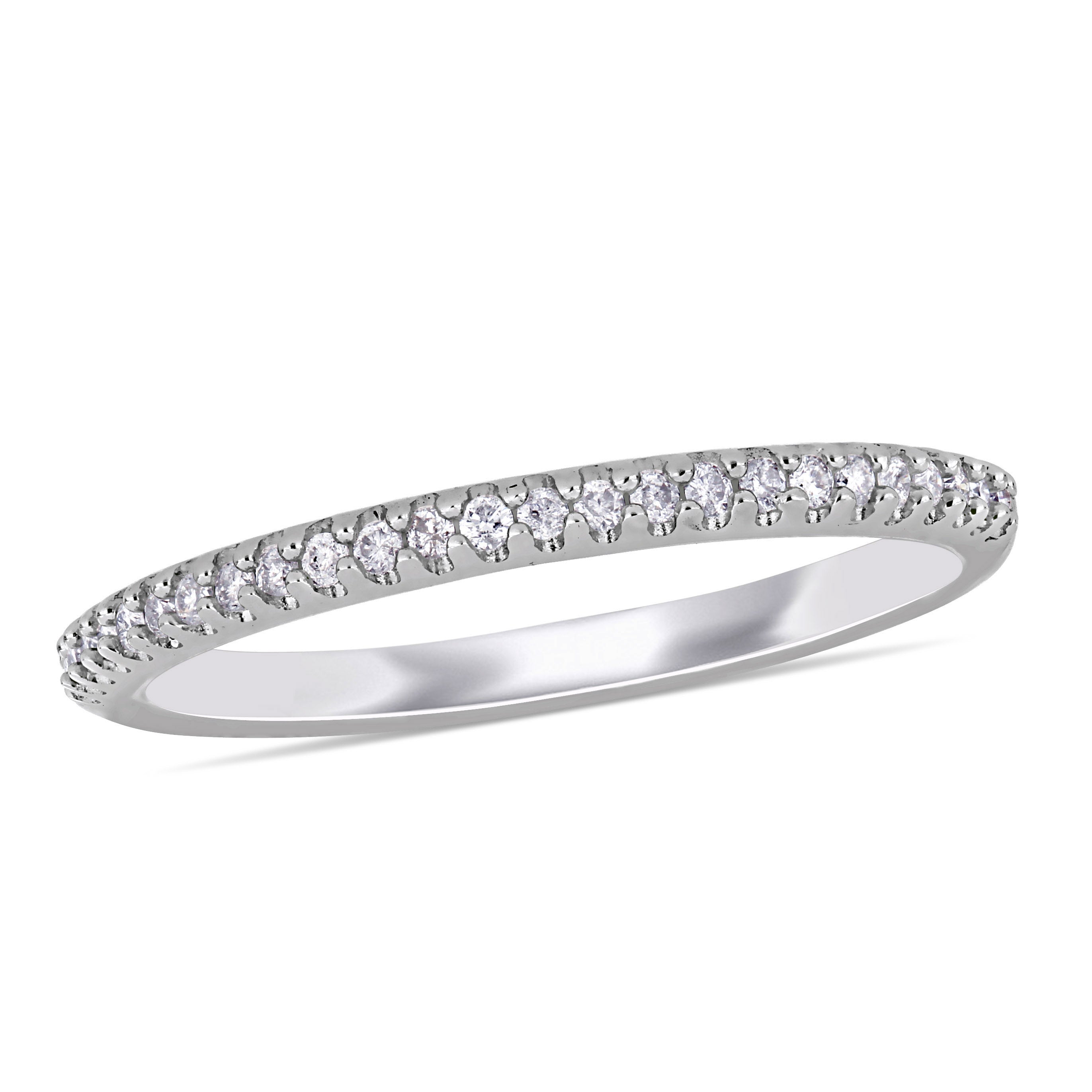 14K White Gold Semi Eternity Band