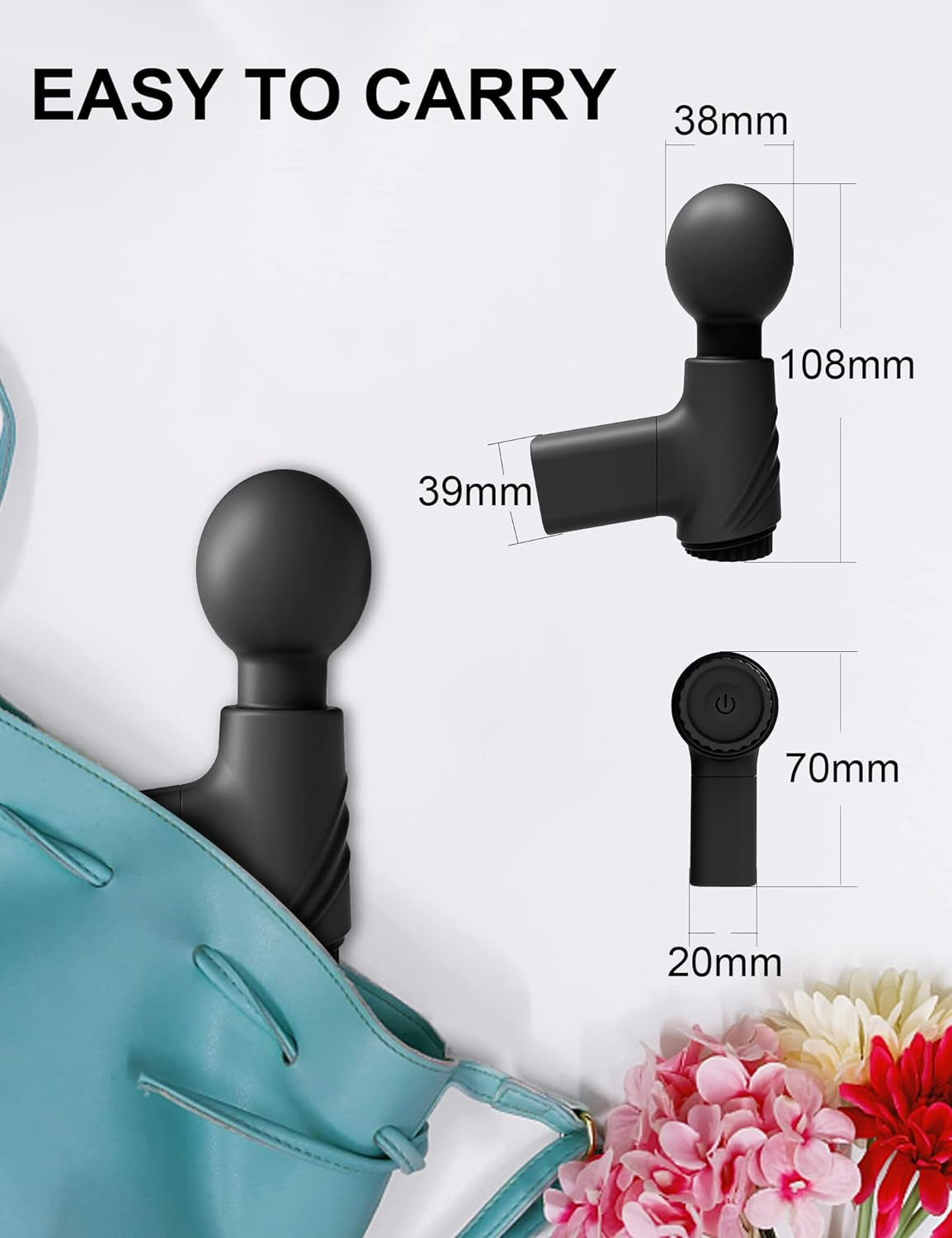 ALWUP Mini Massager - Portable Electric Travel with 10 Speed Modes for Neck Shoulder Massage