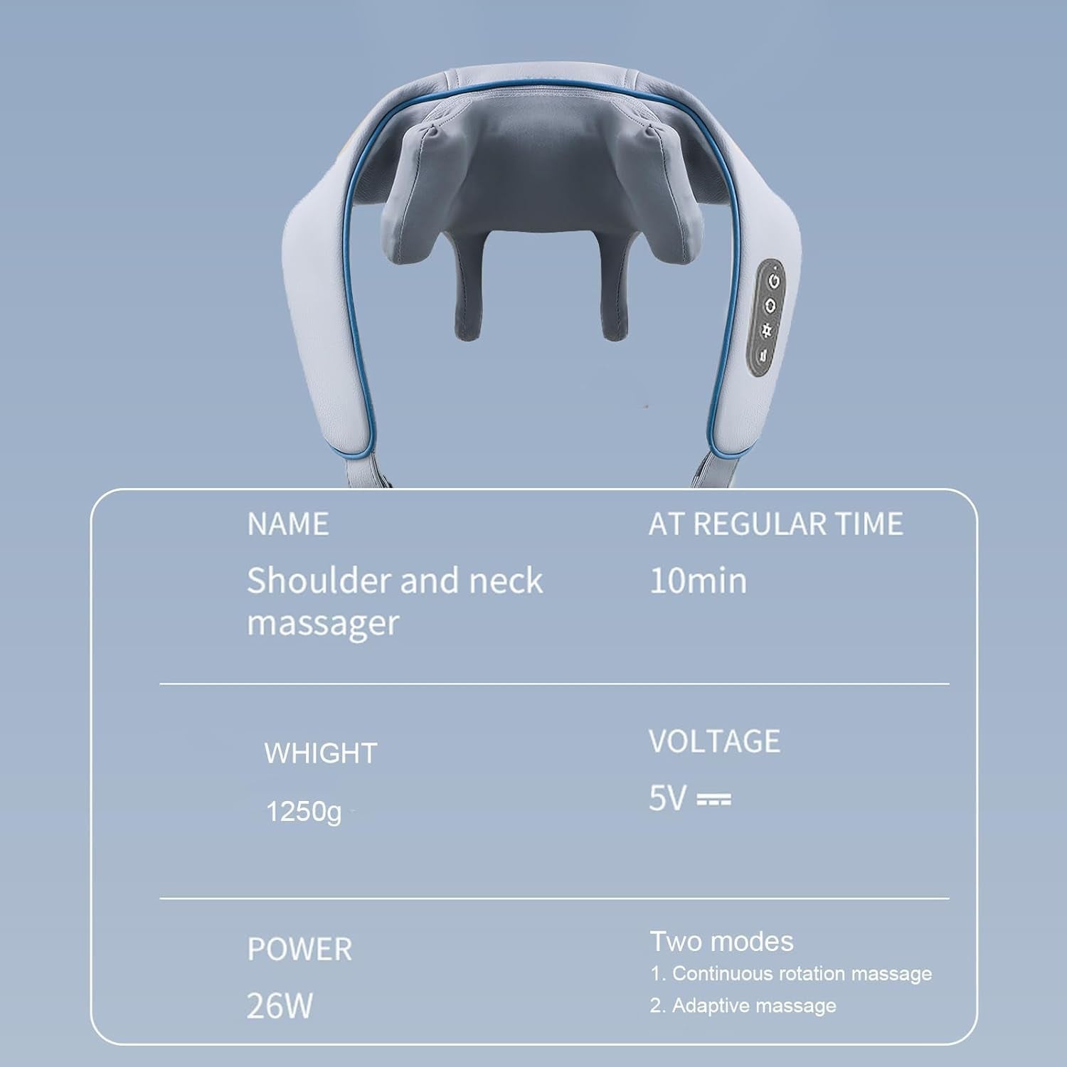 Electric Neck Massager with Heat - Gray Muscle Relaxation at Home