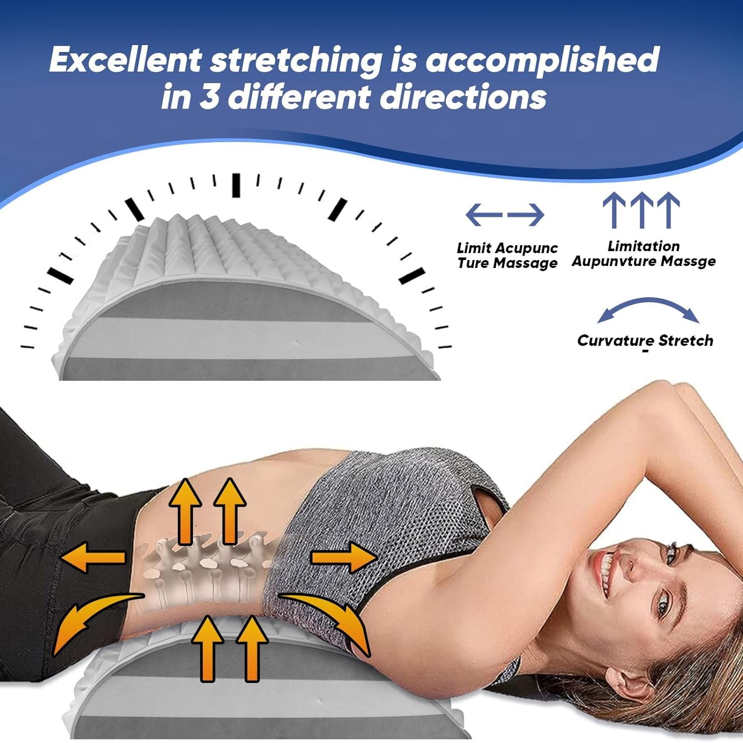 Acemend Lower Back Pain Relief Stretcher - Home and Gym Use - Gift for Girlfriend