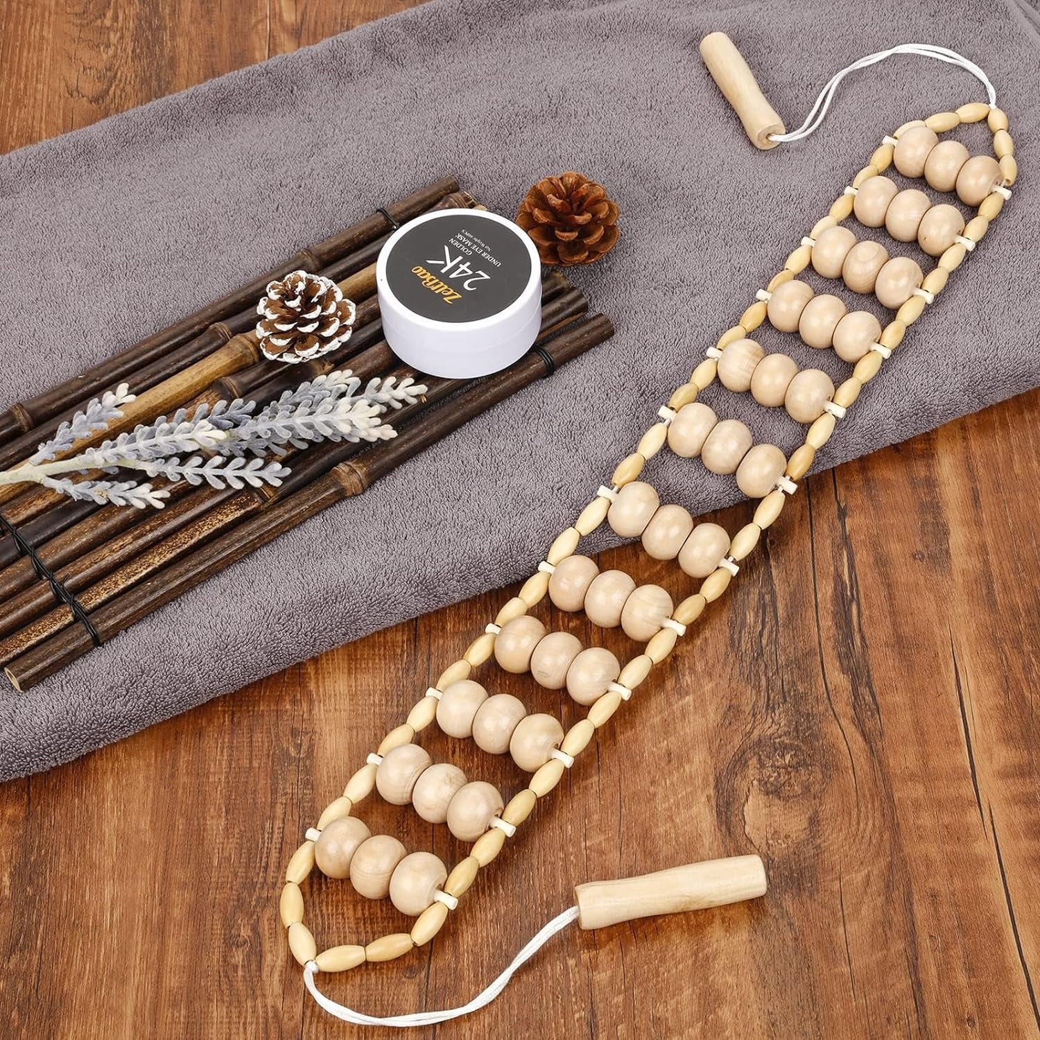 Wooden Massage Roller - Anti-Cellulite Tool for Pain Relief and Body Contouring