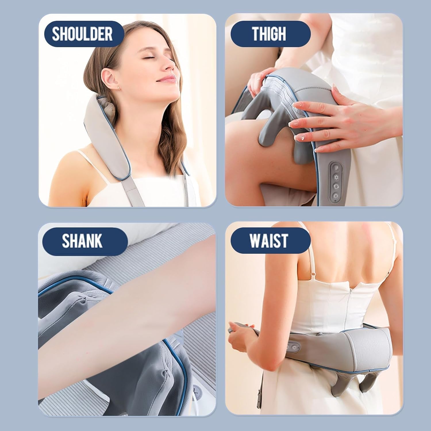 Electric Neck Massager with Heat - Gray Muscle Relaxation at Home