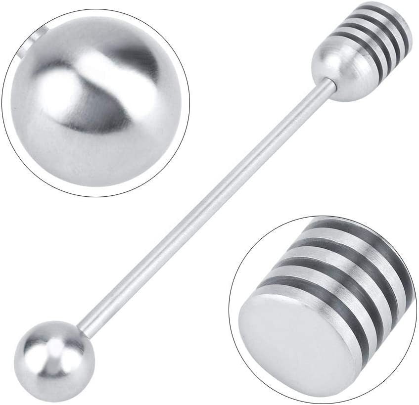 Honey Dipper Stick - Stainless Steel Mixing Tool for Honey Pot and Jar Containers