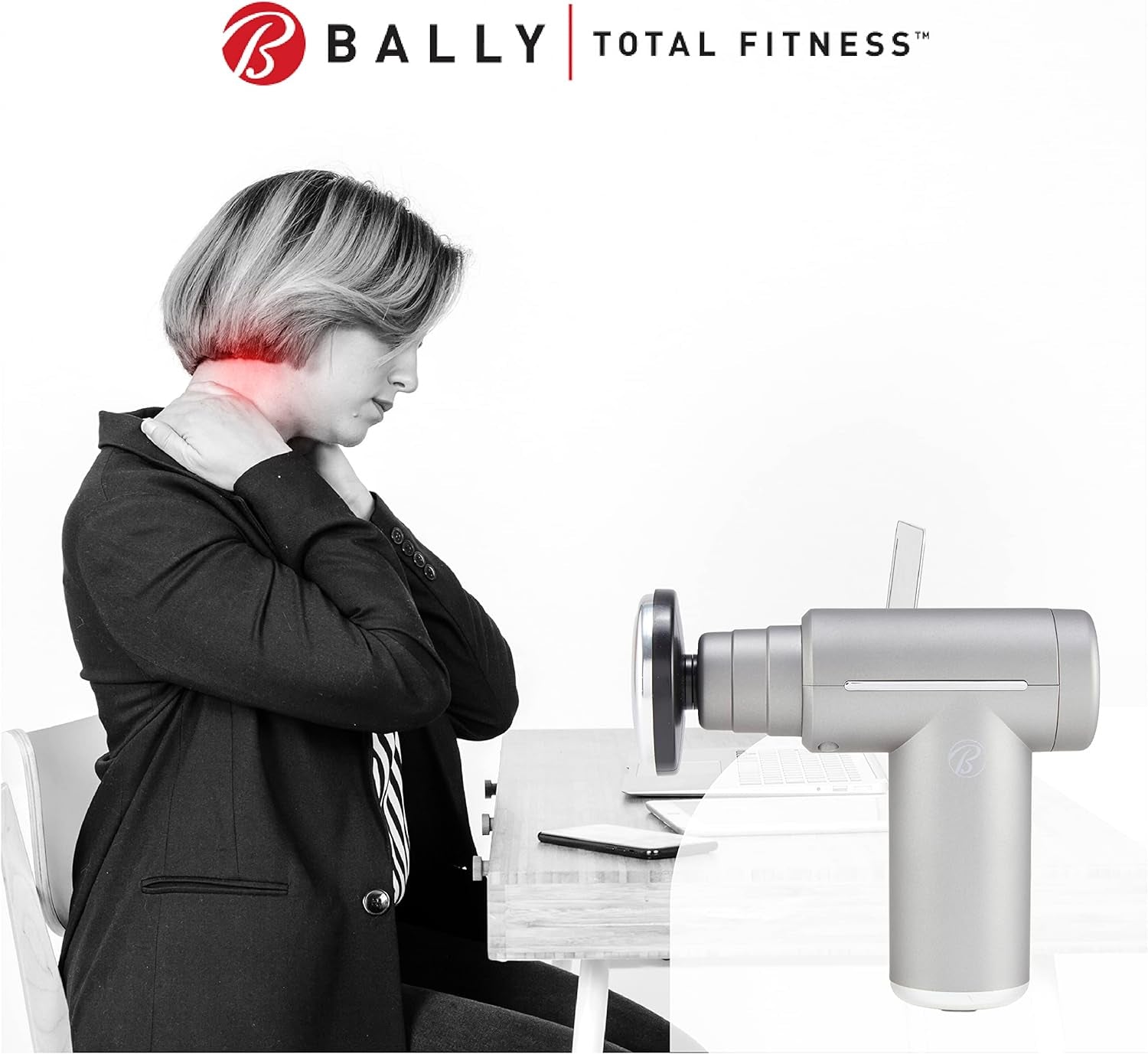 Bally Massage Gun - Cordless Massager with HotCold Therapy and 6 Heads