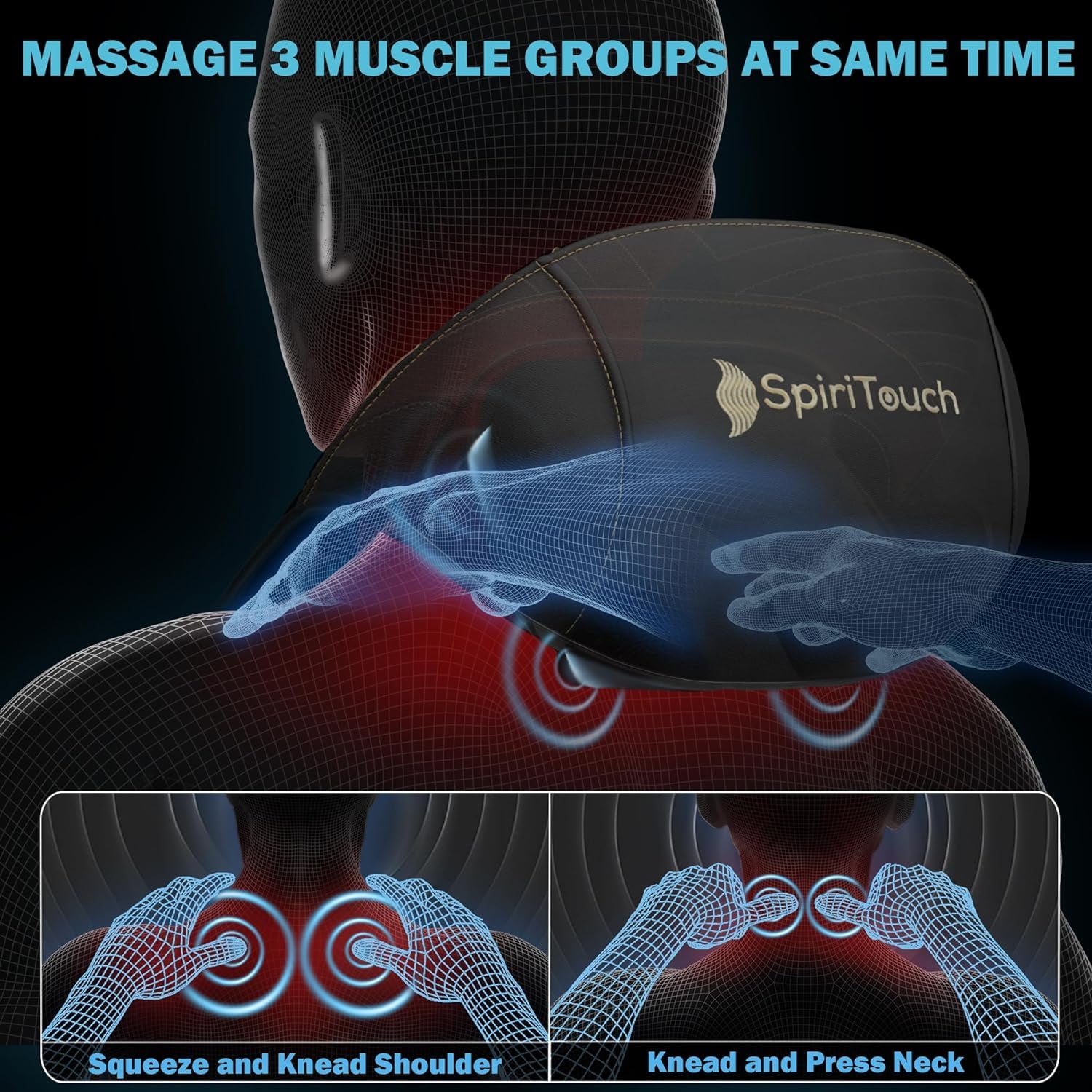 4D Pro Neck Massager with Heat - Pain Relief