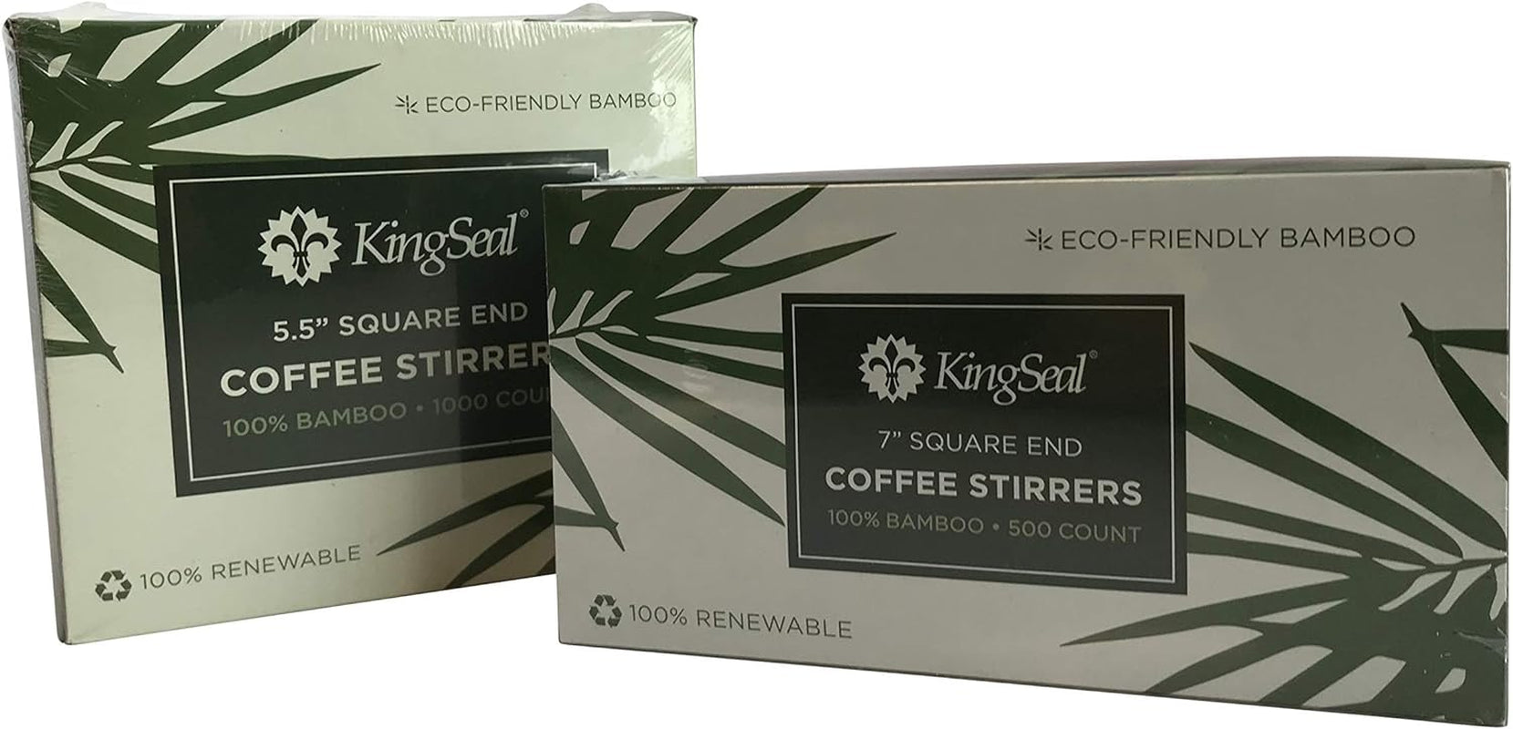KingSeal Bamboo Coffee Stir Sticks - 55 inches - Square End - Stronger  Thicker - 100 Renewable  Biodegradable - 1000 Stirrers