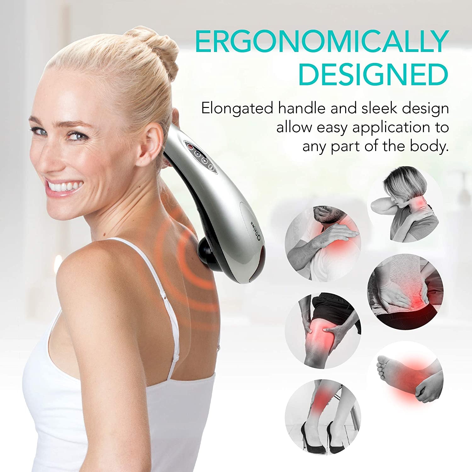 Electric Handheld Massager with Heat - Deep Tissue Pain Relief