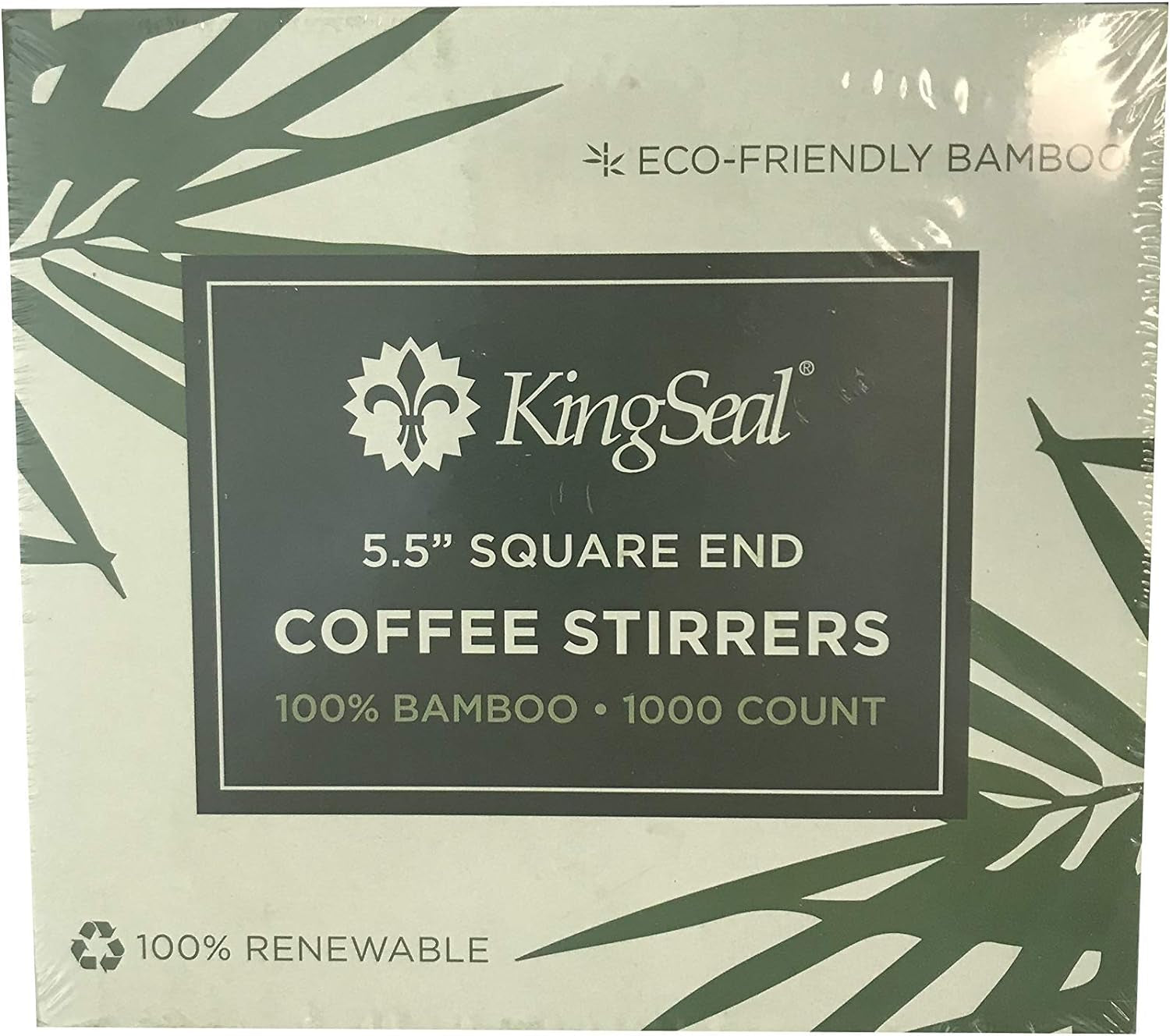 KingSeal Bamboo Coffee Stir Sticks - 55 inches - Square End - Stronger  Thicker - 100 Renewable  Biodegradable - 1000 Stirrers