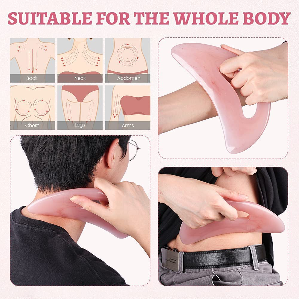 Gua Sha Massage Tool - Large Resin Scraping Tool for Back Neck and Face Massage