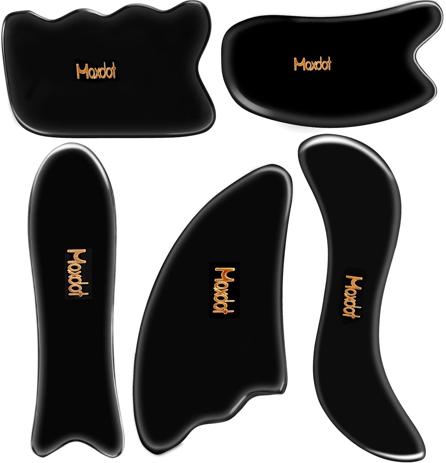 Gua Sha Massage Tools Set - 5 Piece for Face Back and Neck Pain Relief