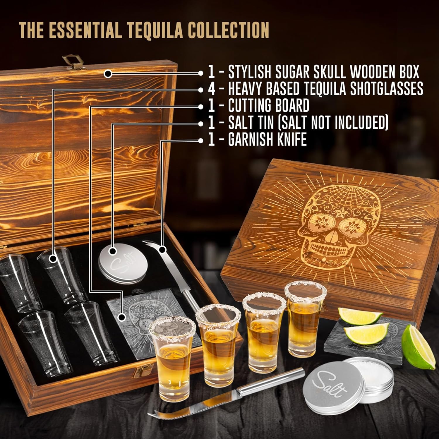 Tequila Shot Glass Set with Accessories for Themed Parties