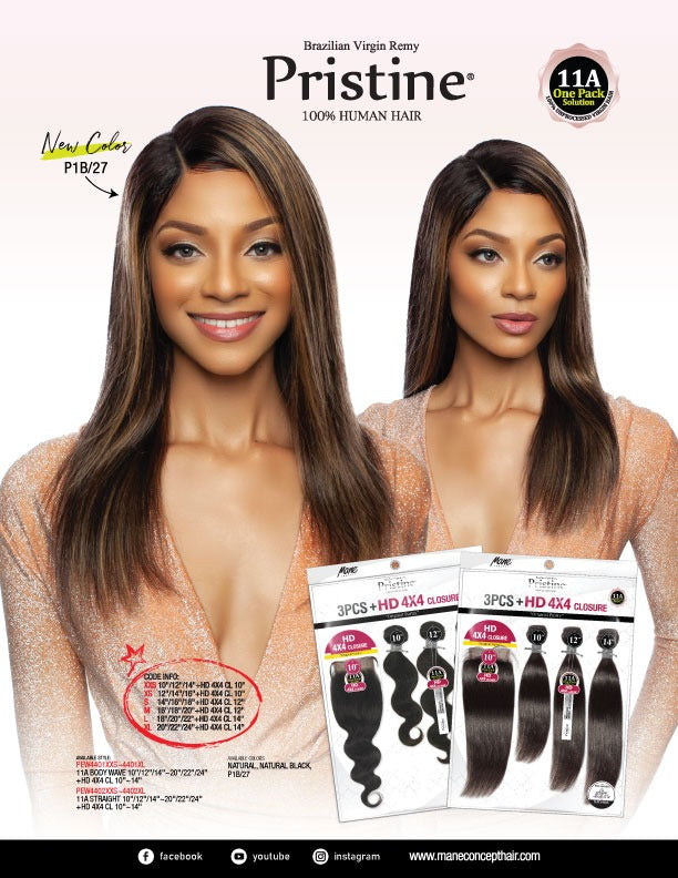 Mane Concept Pristine Human Hair Multipack 4x4 Closure