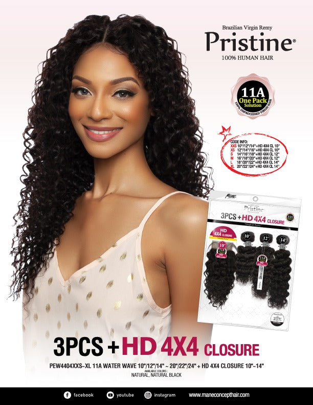 Mane Concept Pristine Human Hair Multipack 4x4 Closure