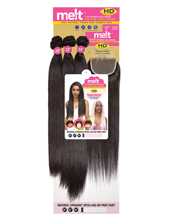 Janet Collection Melt Human Hair Brazilian Bundles With 4x5 Closure