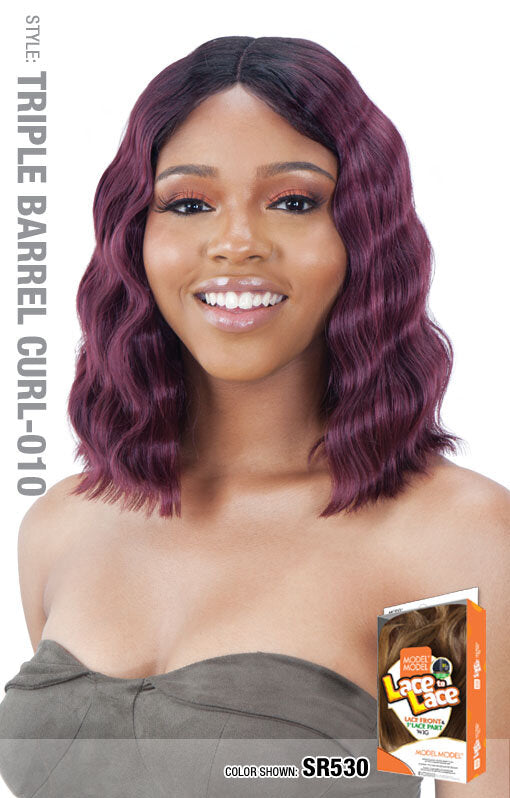 Model Model 5 Lace To Lace Synthetic Hair Lace Front Wig - Triple Barrel Curl-010