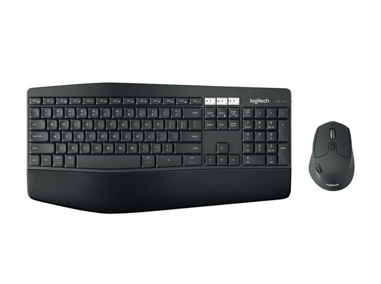 Teclado y ratón inalámbricos - Logitech MK850, 10 m, Receptor USB, Bluetooth, Negro