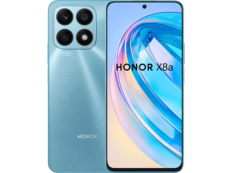 Honor X8a 6gb128gb azul smartphone de 6+128 triple 100 mp pantalla hd+ fullview 67 y 90 hz procesador helio g88 8 bateria 4500mah android 12 dual sim aquamarino 128 6 4500 6.7 6.1