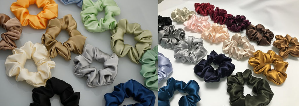 100% Mulberry Silk Scrunchies for hair